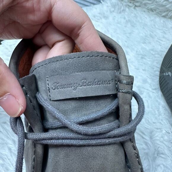 Tommy Bahama Men’s Rivington Gray Leather Ankle Boots Lace up casual sz 7.5D - Picture 9 of 10